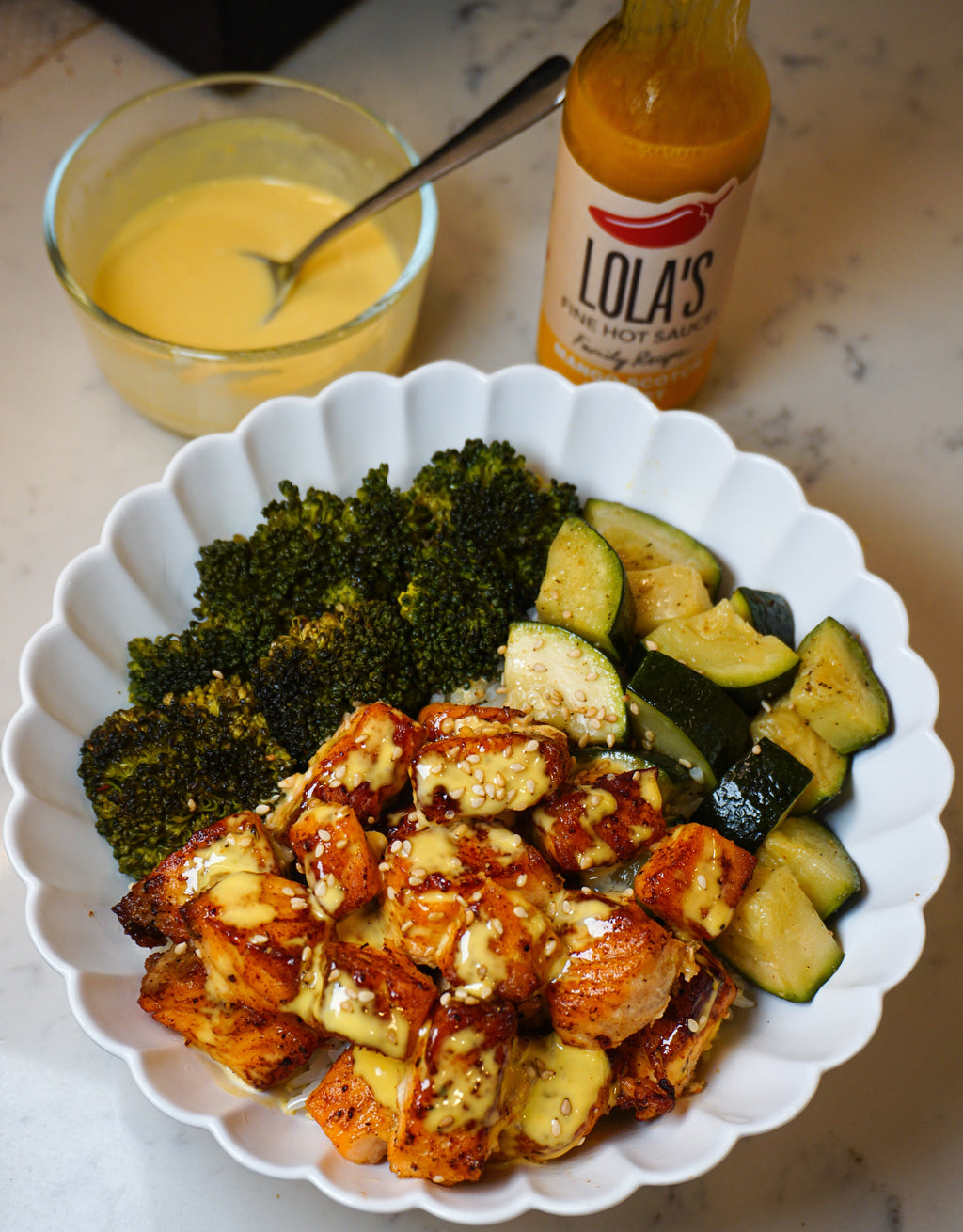 Mango Salmon Bites! 🥭🍣 – Lola's Fine Sauces