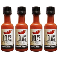 Lola's Ghost Pepper Hot Sauce 1.75 oz Mini Bottle 4 Pack