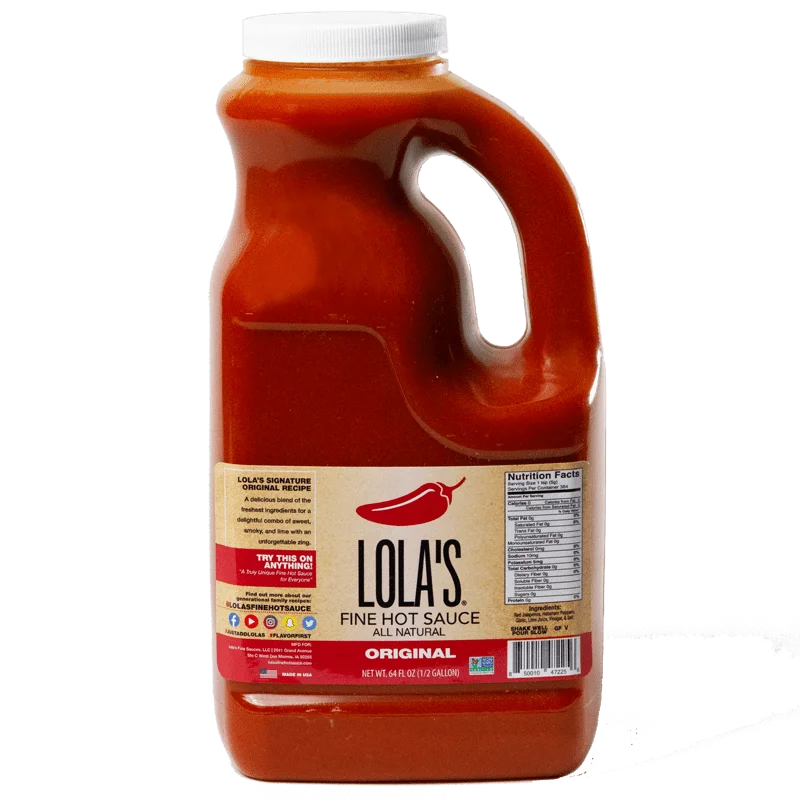 Lolas Original Hot Sauce (64 oz.) Authentic Flavor, Lolas Fine Sauces