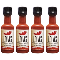 Lola's Trinidad Scorpion Hot Sauce 1.75oz Mini Bottle 4 Pack