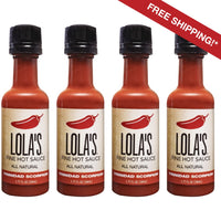 Lola's Trinidad Scorpion Hot Sauce 1.75oz Mini Bottle 4 Pack